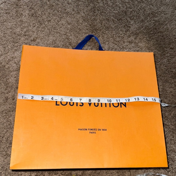 Authentic Louis Vuitton Orange Black Logo Paper Shopping Bag - Picture 5 of 8